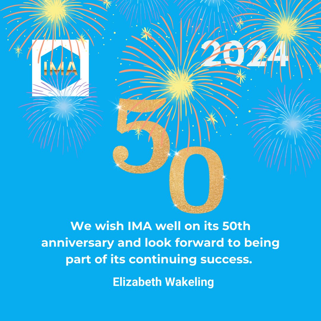 🎉We wish IMA well on its 50th anniversary and look forward to being part of its continuing success.🎉🩵