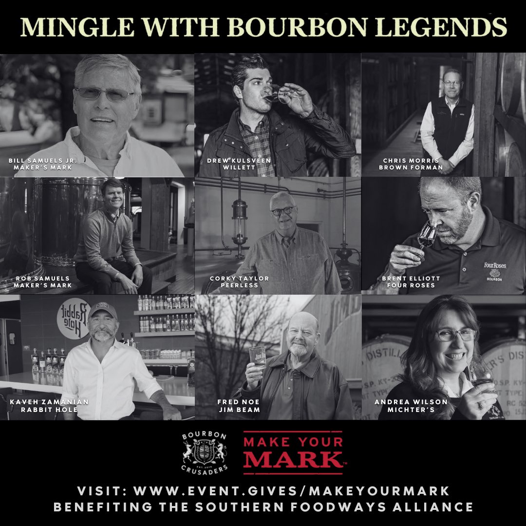 Want to rub elbows with bourbon legends?  Get your tickets now!

event.gives/makeyourmark