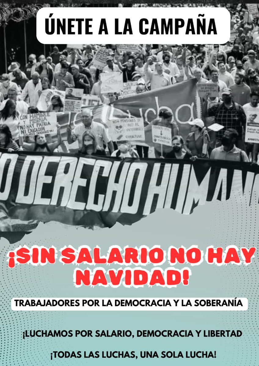 Navidades felices solo en Miraflores y en el mágico mundo de VTV porque para los trabajadores venezolanos #SinSalarioNoHayNavidad
#CNCTL