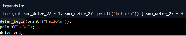 Sai_Moen's tweet photo. cursed scope-based defer in C https://t.co/JgWz4qLJj8