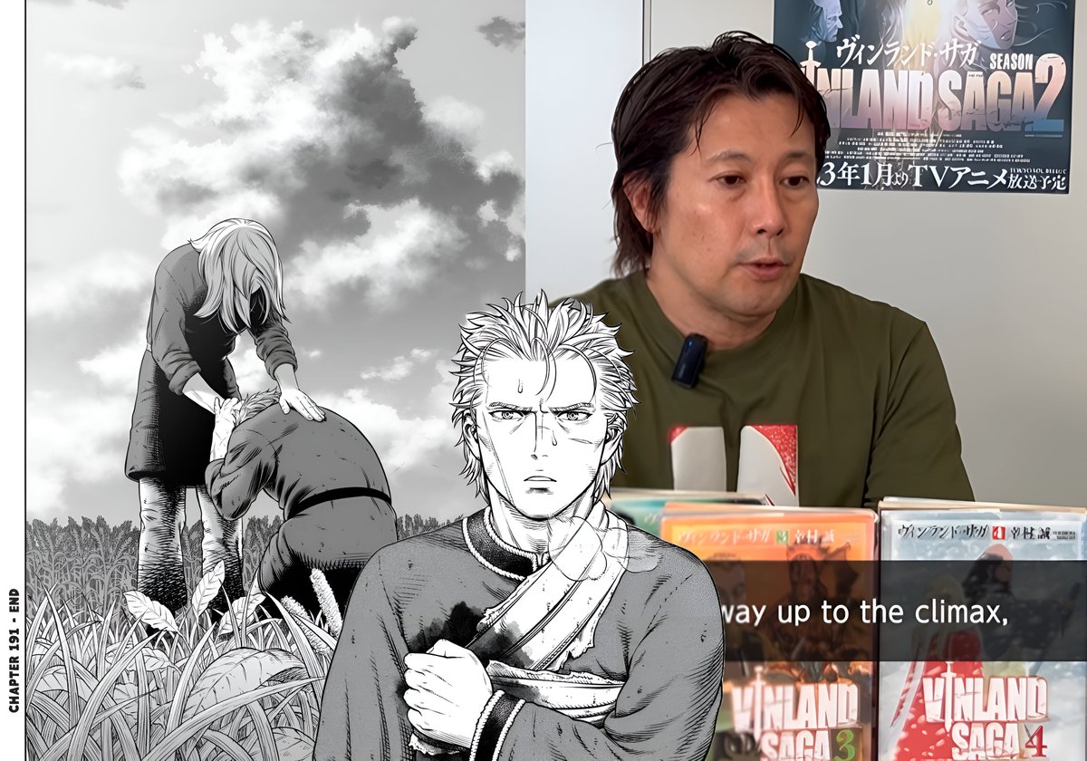 Akira Kanai (Editor of Vinland Saga):
"If I may say so, a happy ending might have been just as good, and if the series had ended with the last chapter of Volume 26, then the climax could have been a happy ending.
But I have to face this ending, even though it's not a happy one."