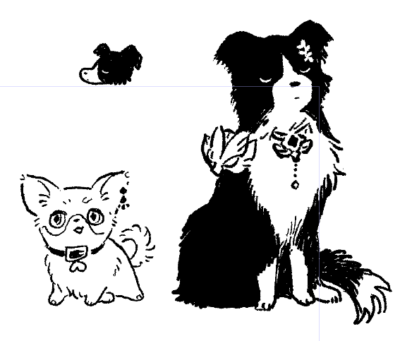 犬のレイチュリ描いてる 