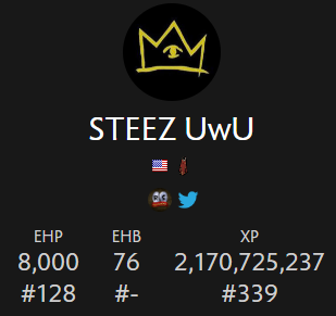 OsrsSteez's tweet photo. 8k EHP https://t.co/AV8TpisLz2