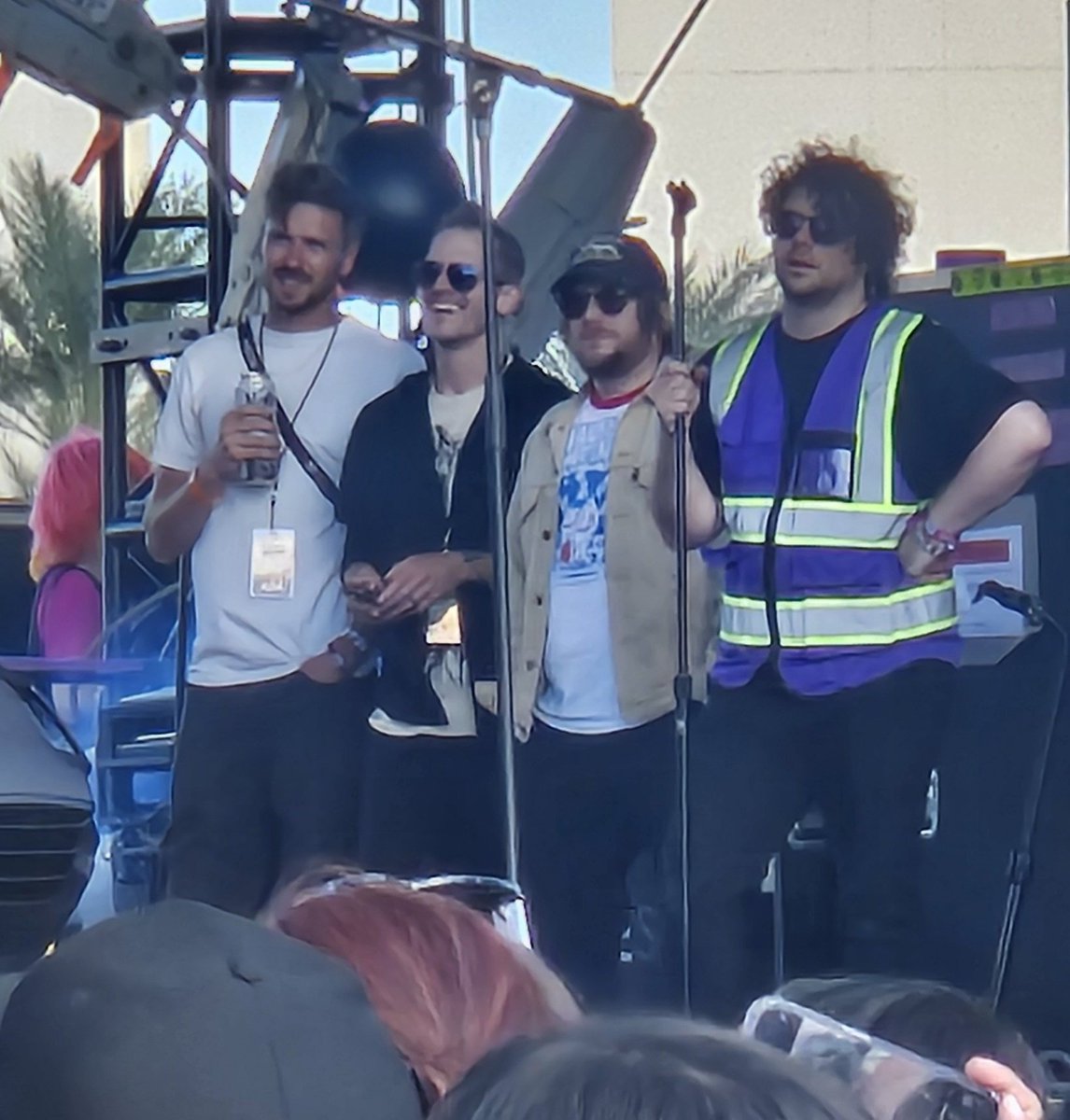 SOTSPodcast's tweet photo. Mikey Way (My Chemical Romance) and Patrick Stump (Fall Out Boy) have been spotted together at WWWYF.

📷 by @knives4knights https://t.co/r0kK35R1xV