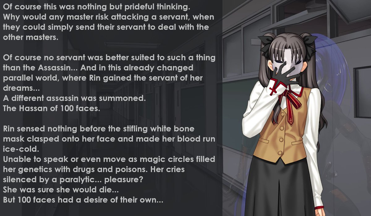 AnaiWrites's tweet photo. I've had these sprite edits ready for like 2 months, but cause there's a second half I haven't finished I never posted them. BUT I WILL NOW
Some #fatestaynight #tf #corruption #spriteedits
I'm really proud of
Hassans are such bait with their skin and evil So based. Also love Rin https://t.co/jGcGCA01TN