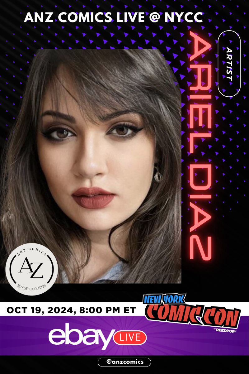 We are going live with Ariel Diaz at 8:15pm ET! Tune in! ebay.com/ebaylive/event… 

#nycc #comiccon #variantcover