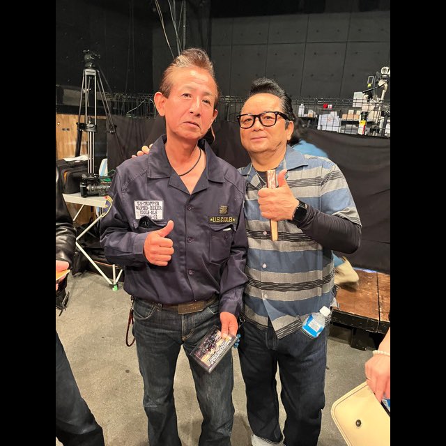 No_9_number_9's tweet photo. 2024.10.19（土）
♪Rock’n Roll Night in Sendai♪
会場入口で
Johnny PandraのRYUと出会して今日はまさか単車じゃないよねって聞いたら単車で社長と来仙ってどんだけロックンローラー😍
最高‼️
楽しい夜をありがとうございました🙇🏻

#johnnypandra
#ありがとうございました https://t.co/ENg30ofaHz