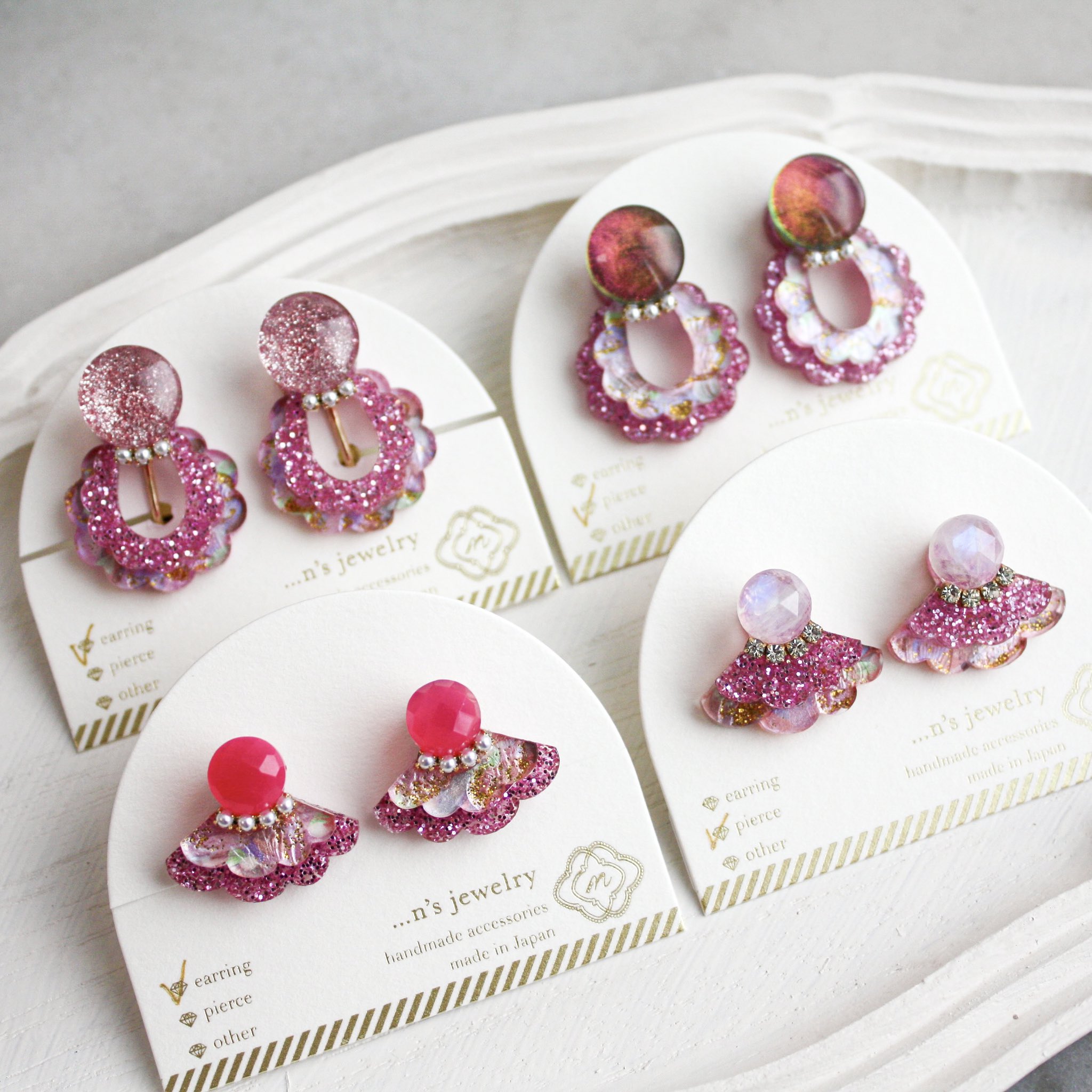 n.♡ページです♪ピアスオーダーメイド♡4点+ペンダント2点です♪ n's jewelry ＋ my little garden (@enuzu7) / X