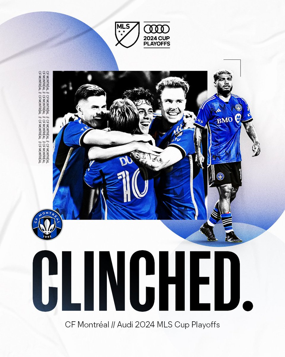 MLS's tweet photo. IN. 

@cfmontreal secure their spot in the Audi #MLSCupPlayoffs. https://t.co/NtuEBvCK2i