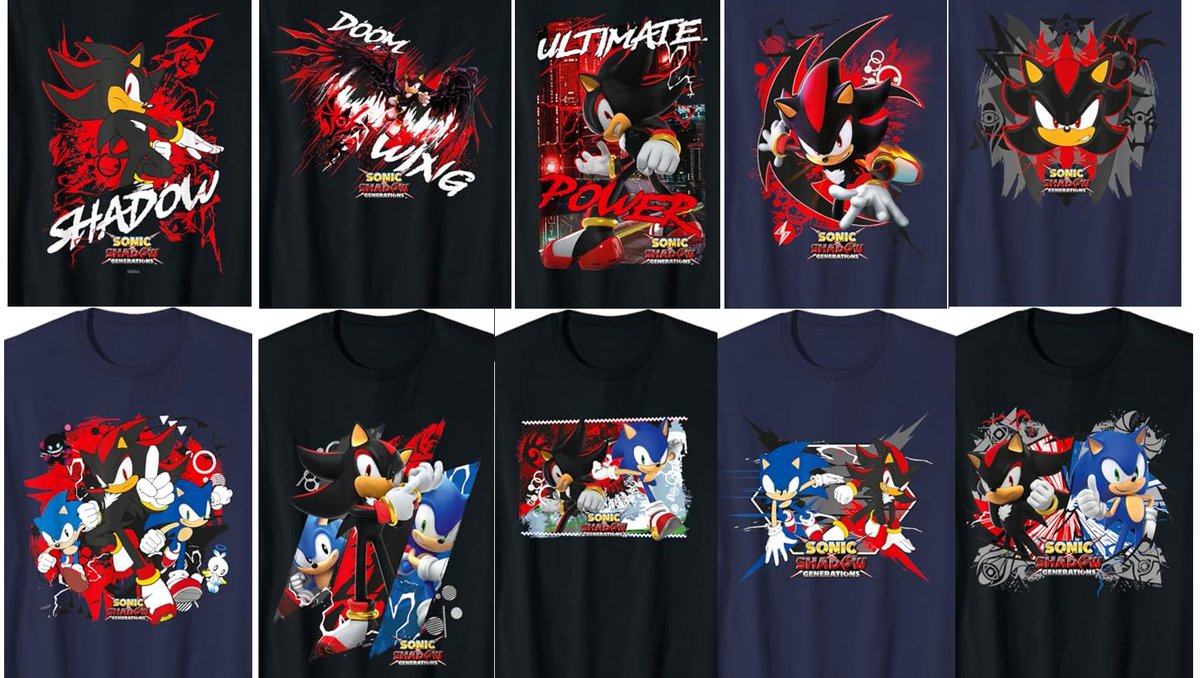 New Sonic x Shadow Generations shirts added to Sonic the Hedgehog's print-on-demand Amazon page!

sonic.frack.deals/4eP4T9r

Available in multiple colors and sizes. Also available as hoodies, long sleeves, and tanks

#affiliate