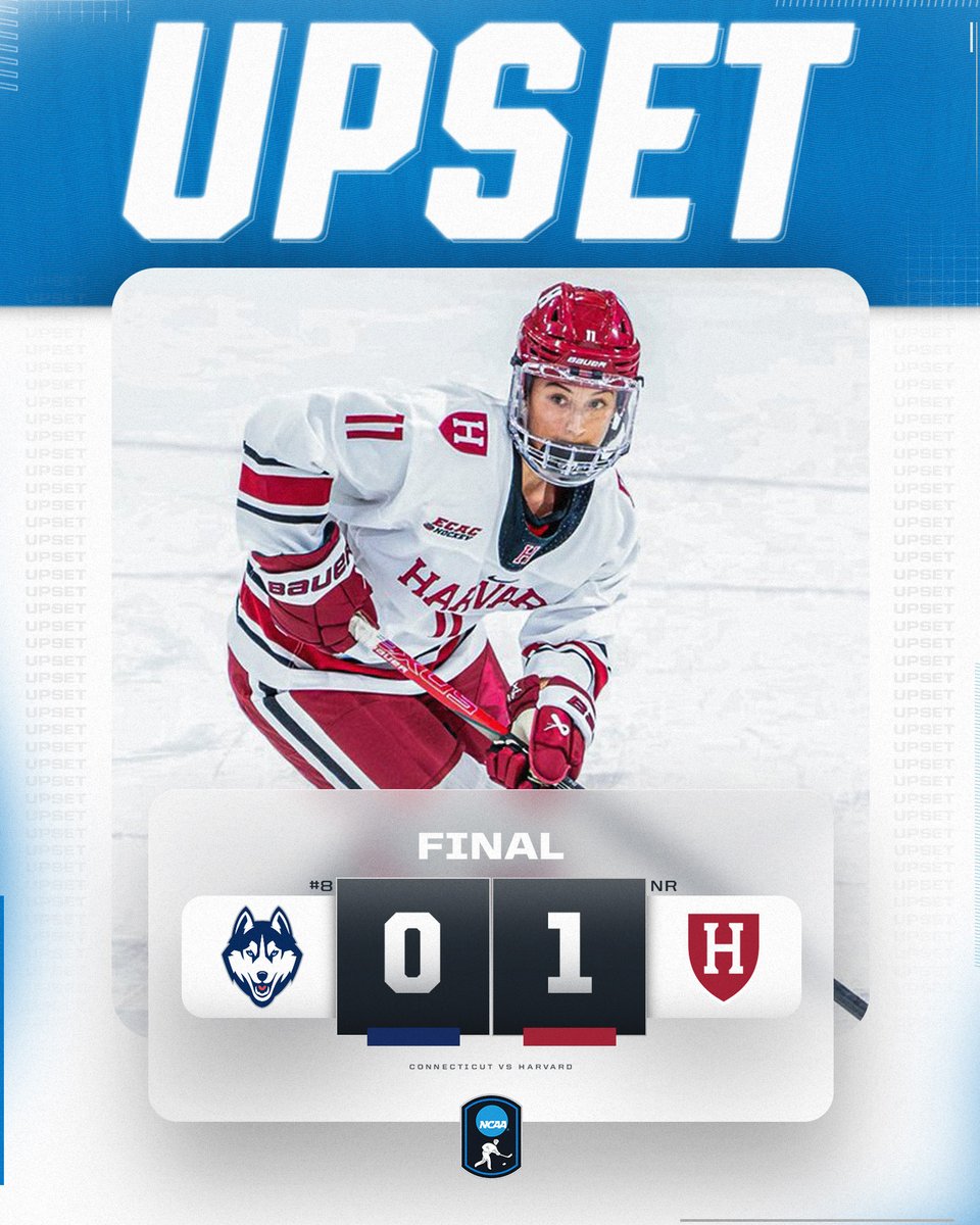 NCAAIceHockey's tweet photo. Down goes No. 8! 

@HarvardWHockey gets the win over No. 8 UConn tonight! 

#NCAAHockey https://t.co/SXMAQnK9ZT