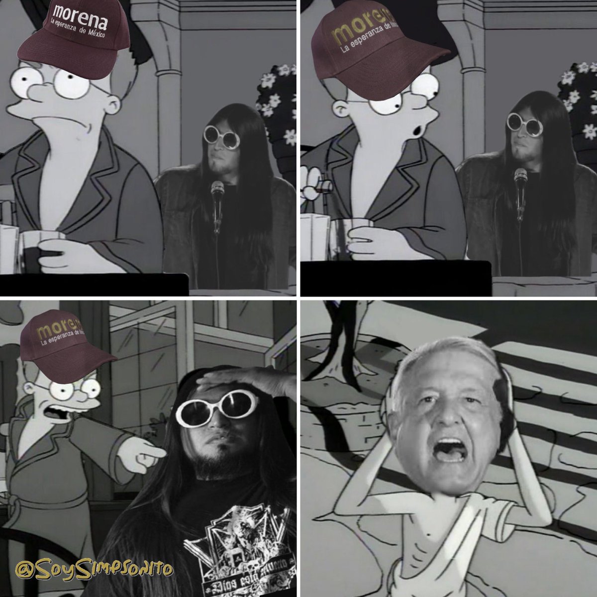 SoySimpsonito's tweet photo. - ¡Chairo, ven por favor! Burlémonos de los que están en el poder como antes. 
- ¡No!
- Ese horrible hijo de AMLO te aleja de mi.
- ¡NO METAS AL SEÑOR AMLO EN ESTO!

-  🗣️ ¡Chairo... Chaaaaairo! https://t.co/RfRmzmZApD