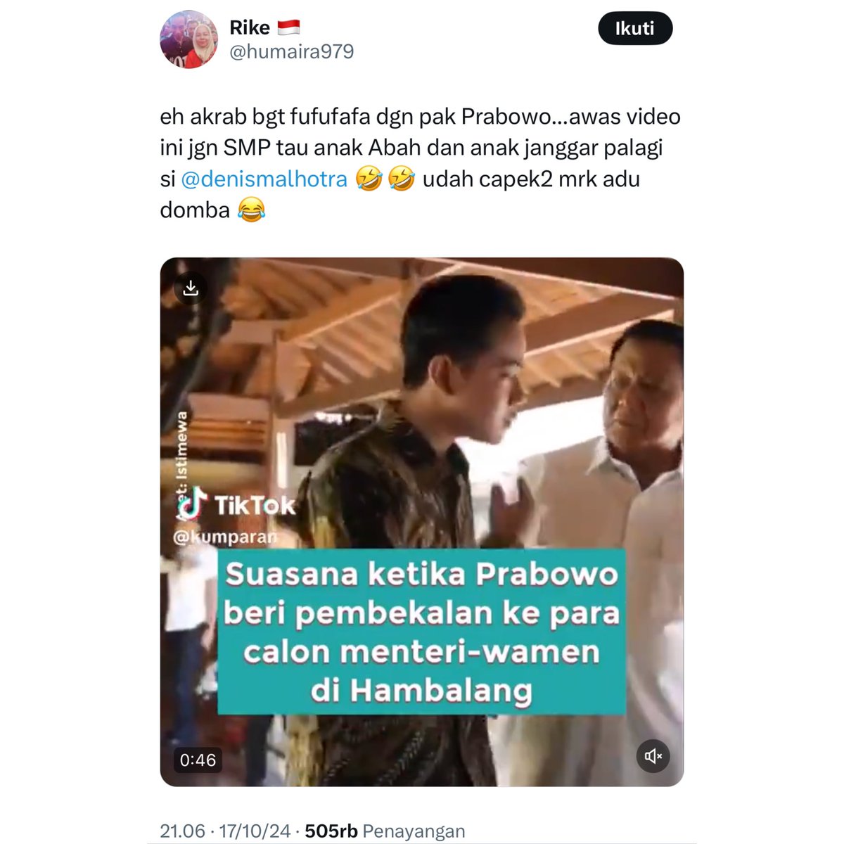 AbdulRachimmks's tweet photo. Akhirnya fufufafa yg sdh menghina, mencaci n melecehkan keluarga pak Prabowo , terkonfirmasi dari akun ini

Terimah kasih infonya Mba @humaira979 https://t.co/jhnJvJ0gVz