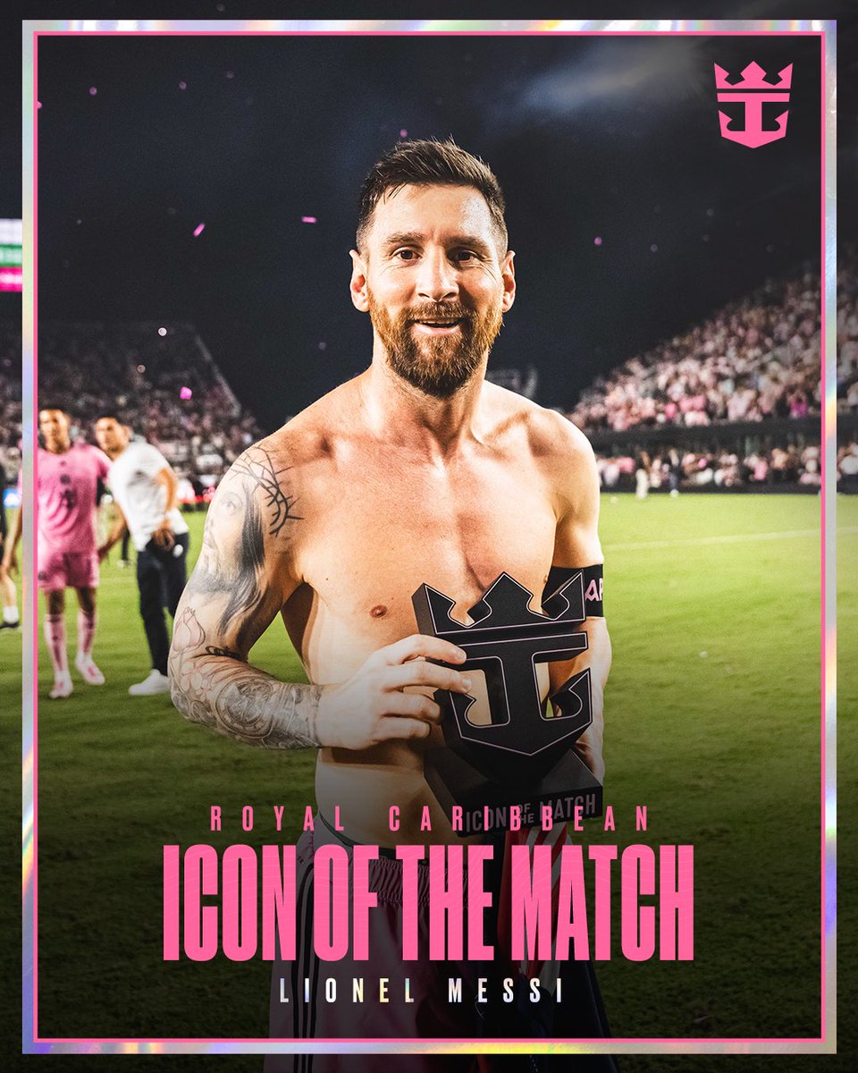 InterMiamiCF's tweet photo. Another #IconOfTheMatch for the most iconic player in history 🔟✨ @RoyalCaribbean https://t.co/Vcfg2YNJng