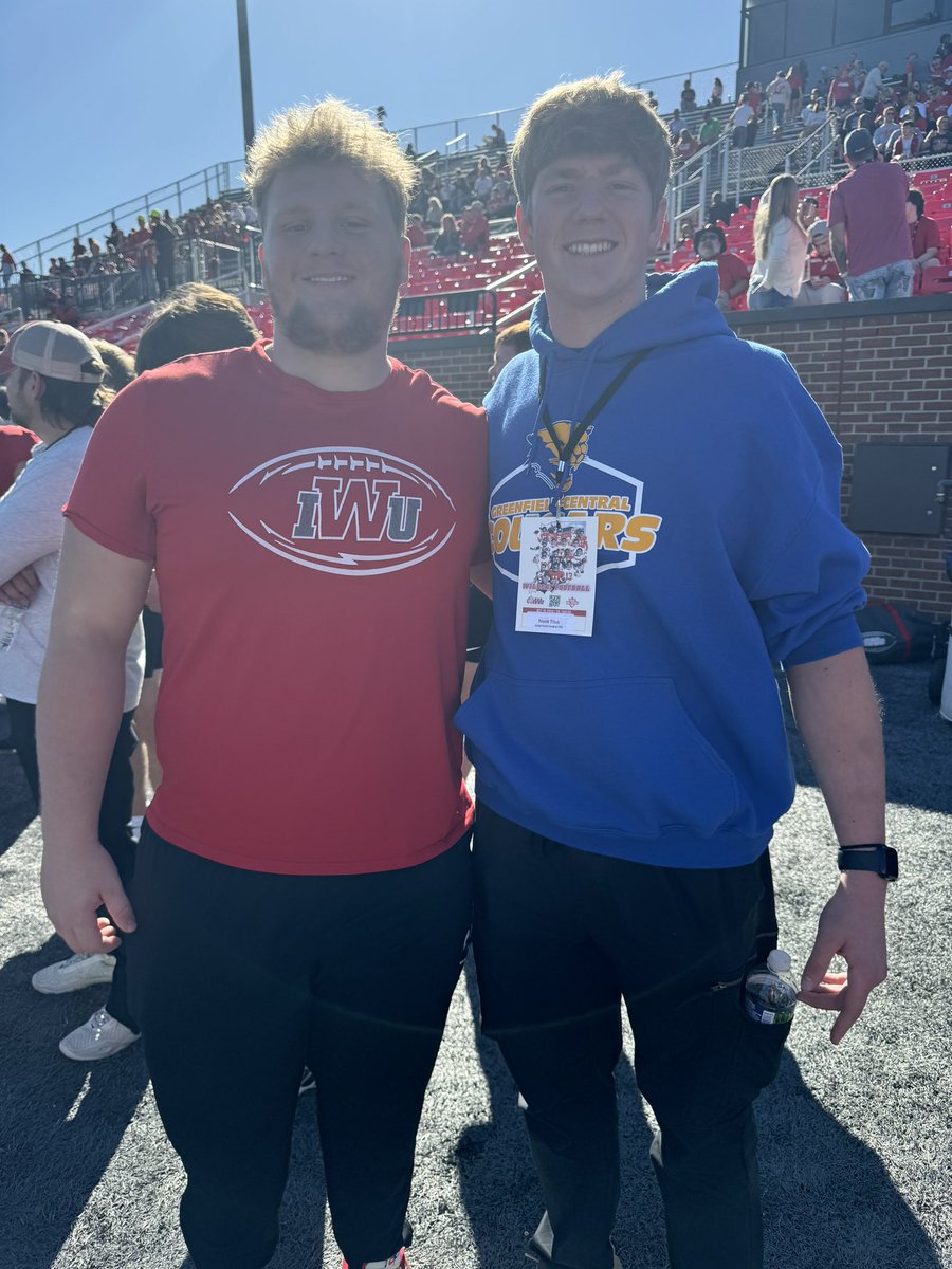 FrankTitus74's tweet photo. Huge thank you to @CoachJDutton, @Coach__AT, @drewengels and the rest of the IWU staff for an amazing game day visit and excellent hospitality! Very excited to be back in the near future! Great win tonight! https://t.co/1SafJ0vJPH