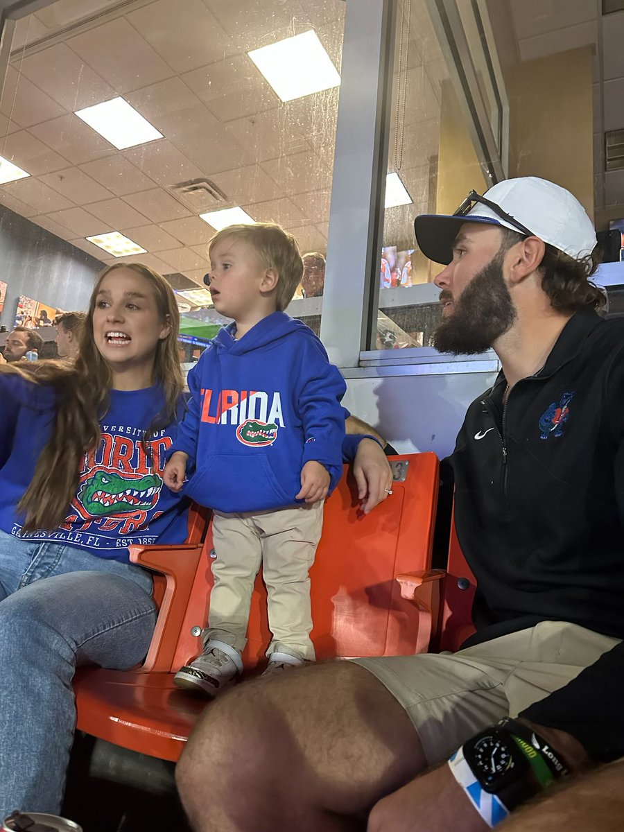 Favorite dad moment yet! Got to take my boy to his first gator game!