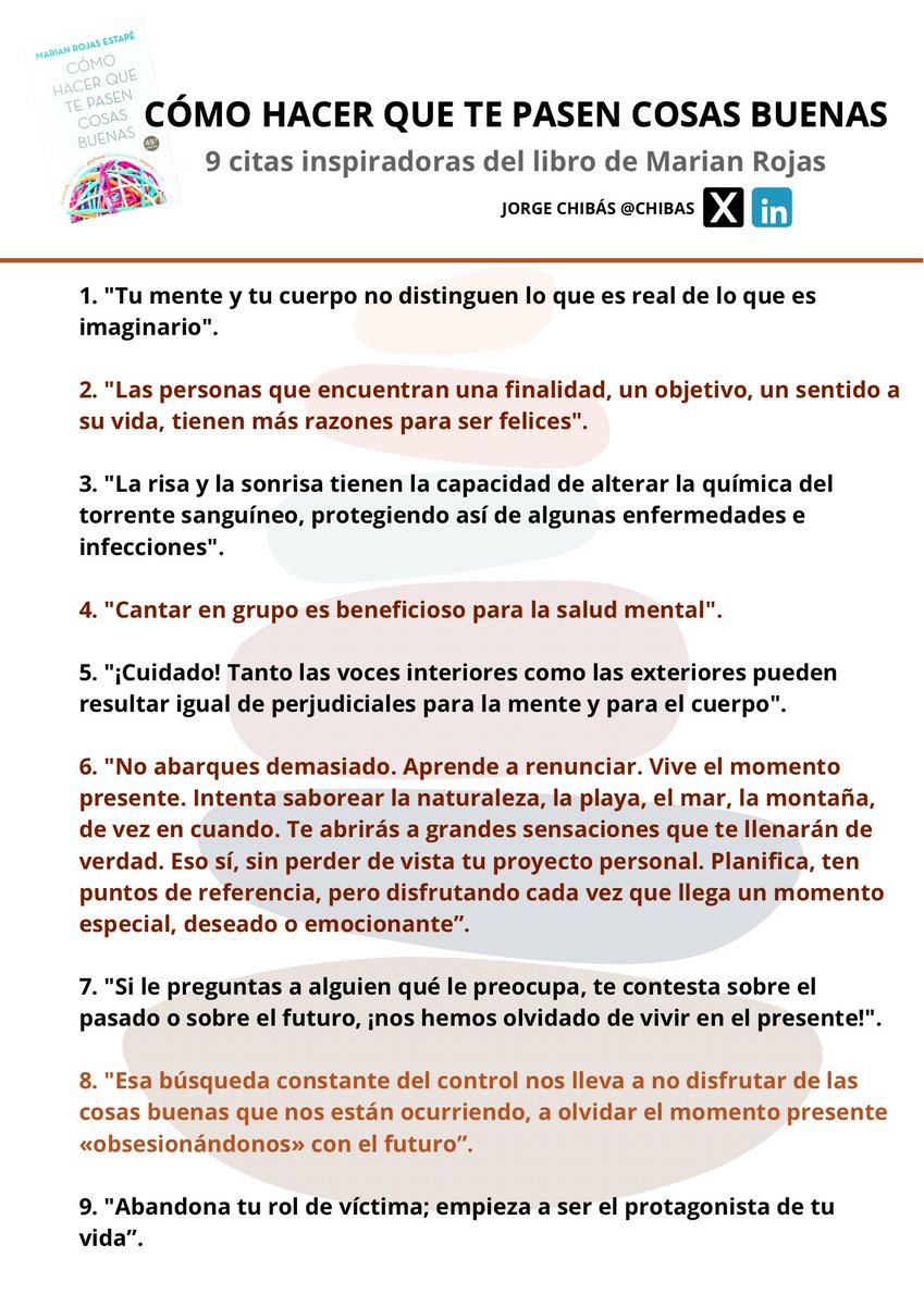 chibas's tweet photo. 9 Frases para cambiar el día del libro: 📕 
Cómo hacer que te pasen cosas buenas. https://t.co/wPvjqBODwS