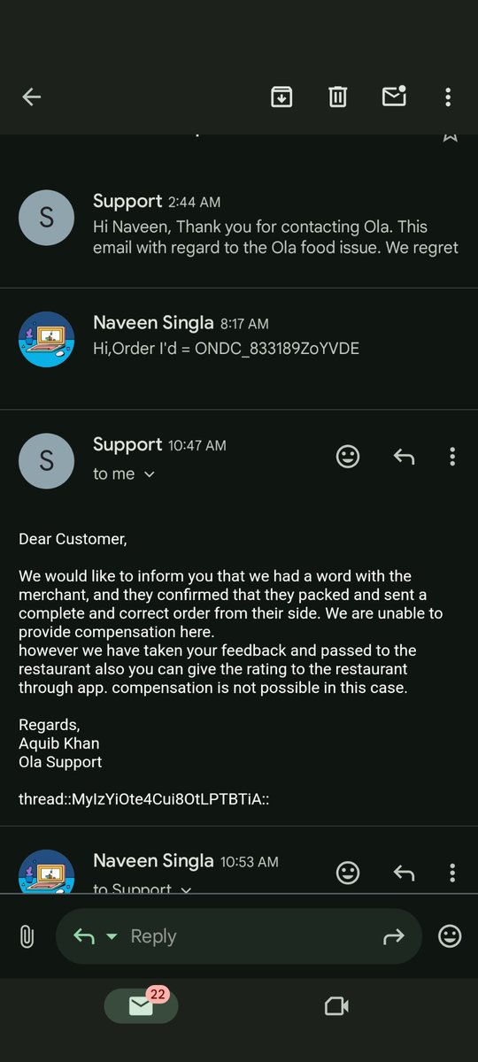 Naveensingla201's tweet photo. @ola_supports R u serious if it isn't the merchant issue then it's a delivery guy issue and u r the intermediate between us and merchant so isn't it's your responsibility to provide proper resolution https://t.co/1jHOEMwp42