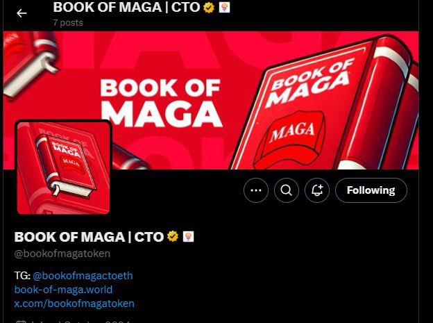 Airbender369's tweet photo. Study $BOOE Study $MAGA
Study $BOOM @bookofmagatoken 

📕 Top 1 holder is @realDonaldTrump wallet so you know who's holding the supply now

📕 @WhaleFUD &amp; @CARNAGE_3000X are in their CTO team is based af

📕 Within some hours they've already done gold tick checkmark for X

#BOOM https://t.co/4FIXWf1mz8
