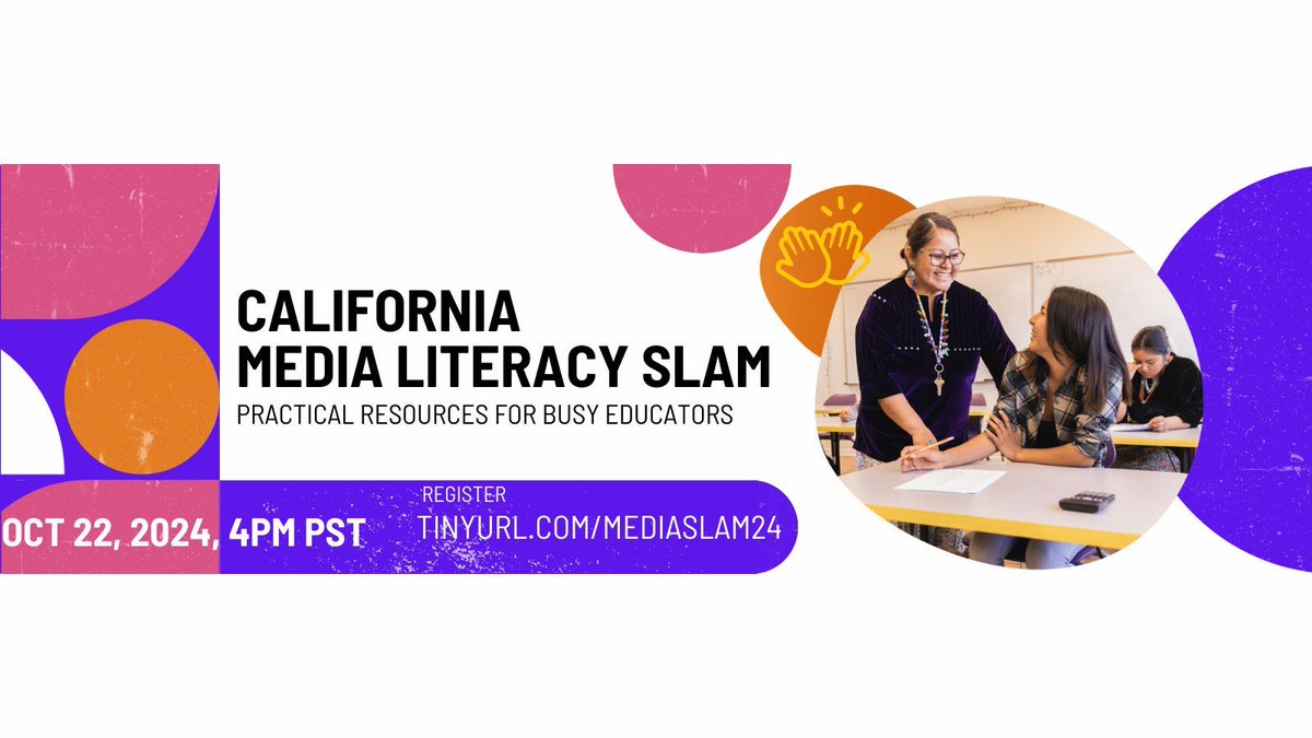 CSLA (@4csla) on Twitter photo Join us for the Fall California Media Literacy Resource Slam, an engaging virtual webinar where educators can explore valuable tools and resources to enhance media literacy instruction. Register here: buff.ly/48cMCQO Join us for the Fall California Media Literacy Resource Slam, an engaging virtual webinar where educators can explore valuable tools and resources to enhance media literacy instruction. Register here: buff.ly/48cMCQO