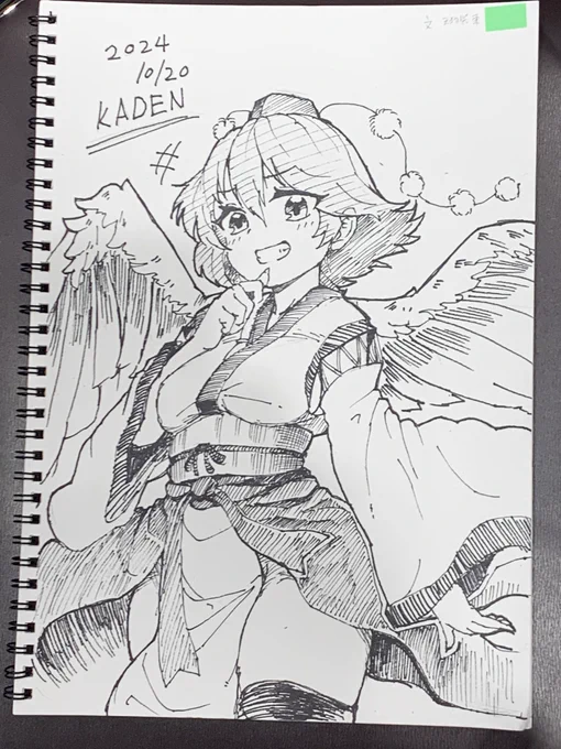 今回もスケブ描かせていただきました、天狗装束文ちゃんです!
初めて鉛筆以外で描きましたが楽しかったです!
KADEN屋さんはスケブ1〜2件まで承るので機会があればぜひ! 