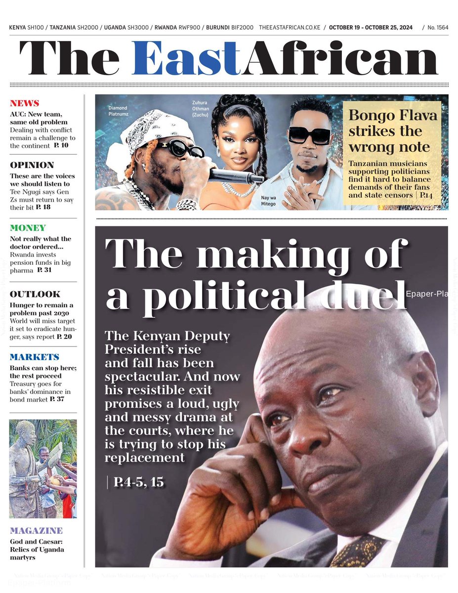 nyanducha's tweet photo. Today's newspaper headlines.

Sunday, 20th October 2024.

Contact #Victorock #Kenya on 0706357055 or info@victorockkenya.com for soil, temperature &amp; humidity IoT #sensors by #Ubibot plus #CiscoMeraki switches, firewalls etc.

#ePaper #Gazeti #Magazeti #Omondi #Farouk #Mashujaa https://t.co/xPuZwa5g5R