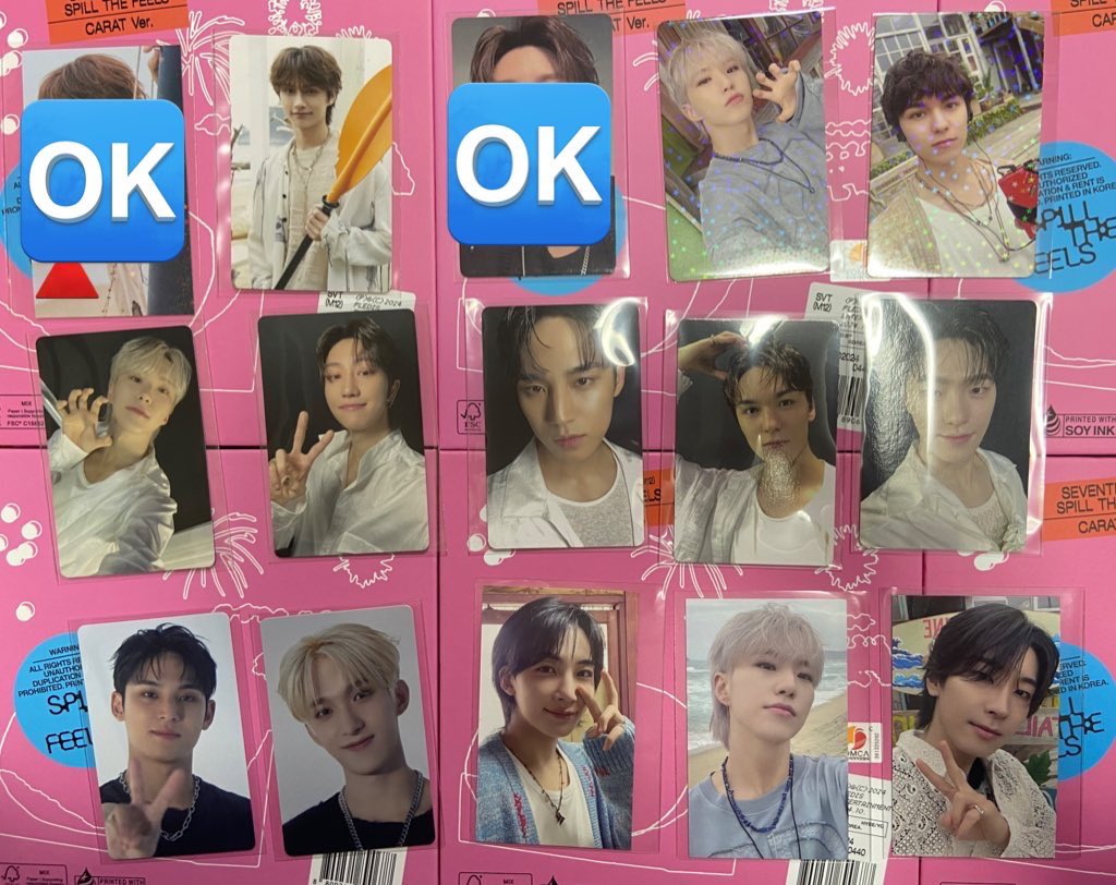 zef_so's tweet photo. SEVENTEEN SPILL THE FEELS CARAT トレカ 特典

（譲）画像1〜3

（求）リプ欄　💖>無印（数字は求めている枚数です）

基本同種
マンネと交換してくださる方優先

郵送or名古屋11/30会場手渡し

交換していただける方いらっしゃいましたら、写真付きにてお声掛けお願い致します🙇‍♀️ https://t.co/MSZpqajAIS