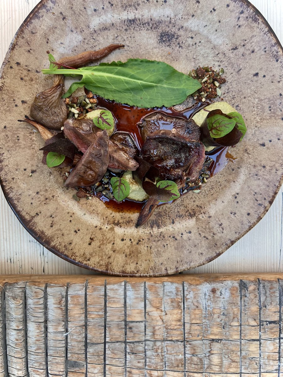 This is our pigeon dish, which has all the autumnal feels. 
Norfolk Pigeon breast, oxidised pumpkin seed puree, smoked oyster mushroom, brown butter and pumpkin seed crumble. 

#thedabblingduckpub #norfolk #norfolkfood #pubfood #localproduce #localfood #lovenorfolk #norfolkpubs