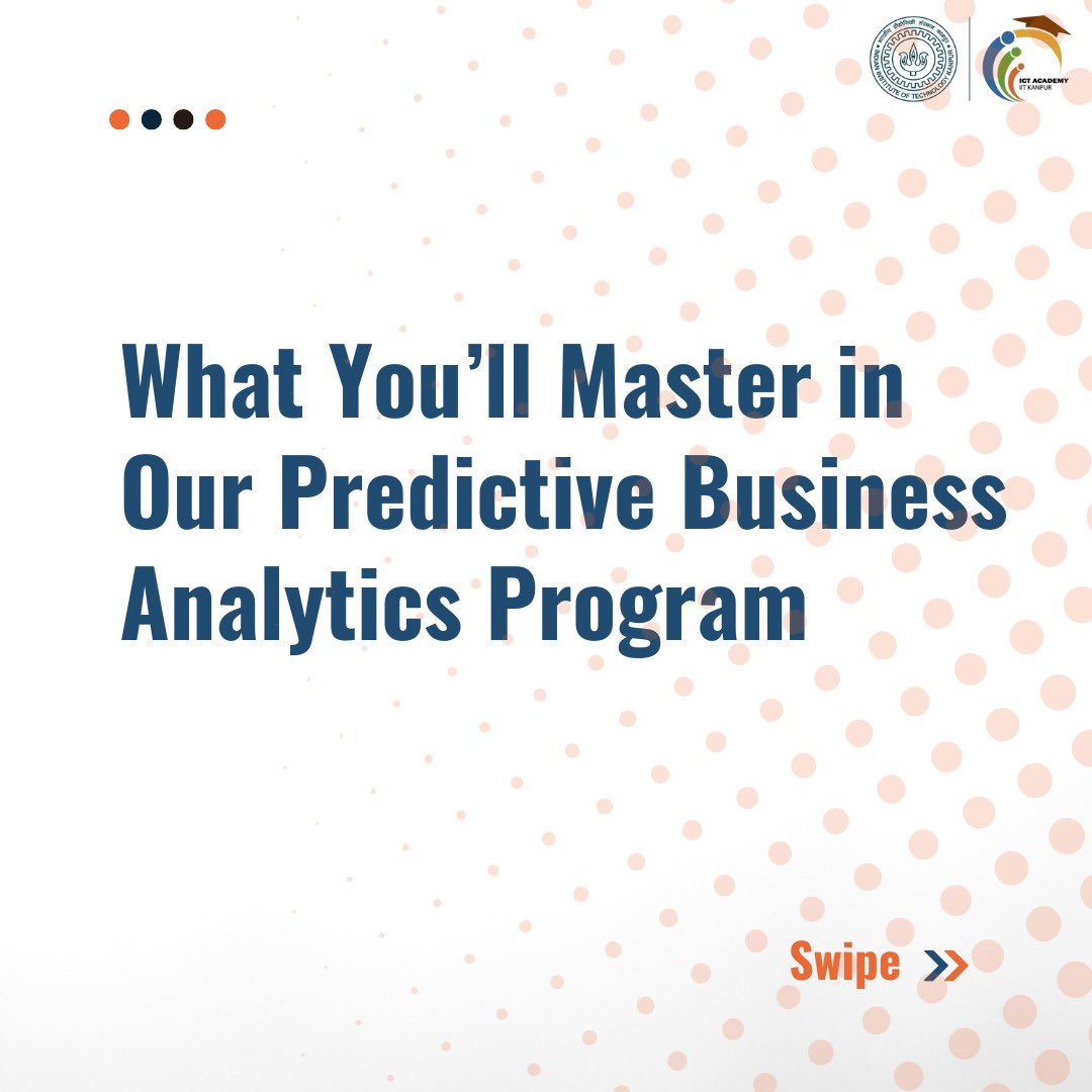 eicta_iitk's tweet image. Master predictive models and clustering techniques to tackle real-world business challenges. Gain the skills to present data insights clearly and confidently.

Enroll today and get started: bit.ly/48gmLaF

#BusinessAnalytics #PredictiveModels #CareerUpgrade #iitk