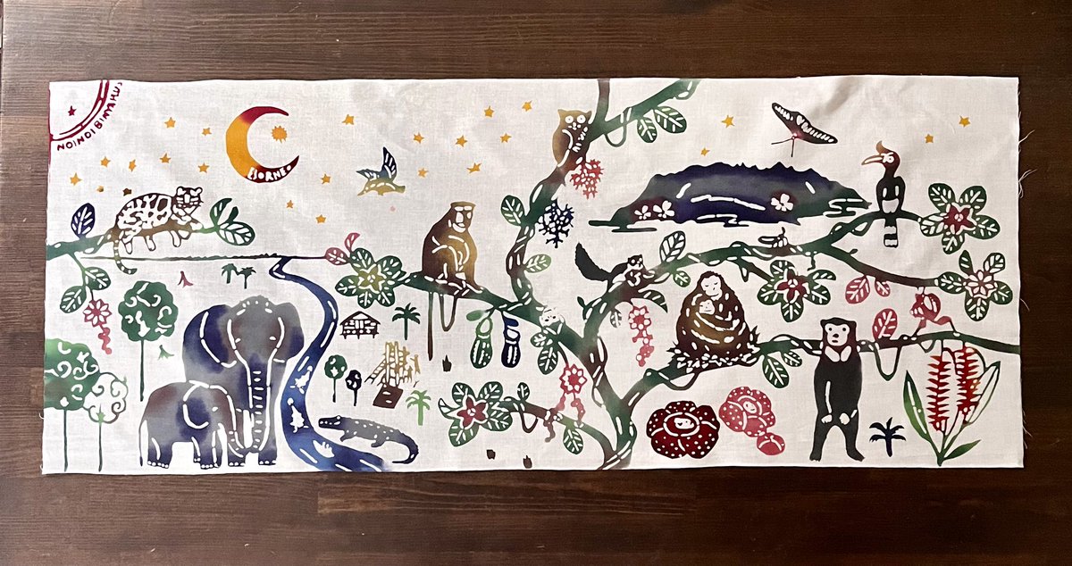 sonokonos's tweet photo. 手ぬぐい！いきもにあでデビューです😊
デザインからボルネオの動植物たくさん見つけてくださいね！
売り上げの一部はボルネオ保全トラストジャパンに寄付させていただきます。
皆さまどうぞよろしくです！
#手ぬぐい　#ボルネオ　#チャリティ　#いきもにあ2024 #いきもにあ https://t.co/PYkpnxCS8U