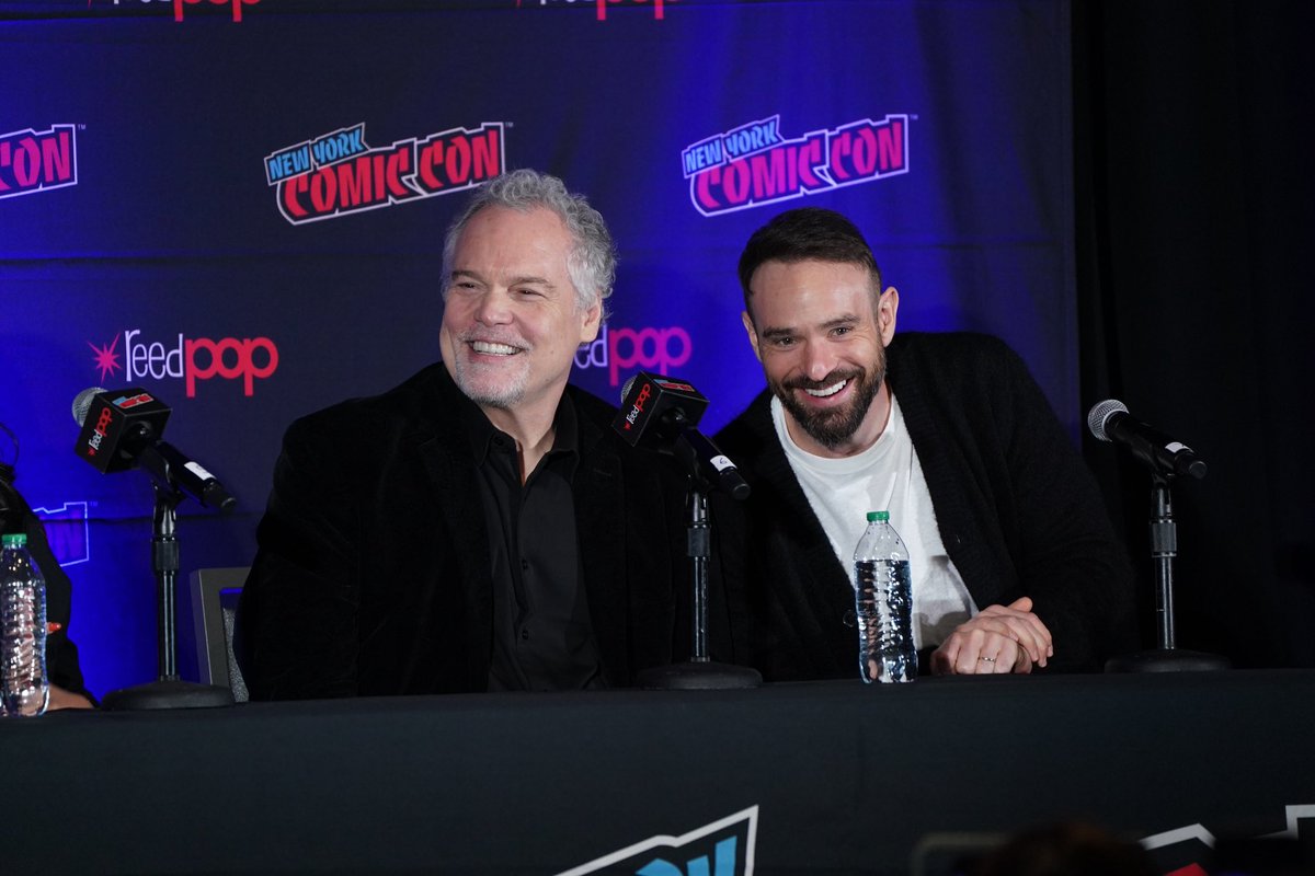 TheRiddlerMan's tweet photo. The stars of #MarvelTelevision’s #DaredevilBornAgain, #CharlieCox & #VincentDOnofrio, surprised fans with a special sneak peek during the #NYCC “#MarvelFanfare” panel today.
#MarvelTelevision’s #DaredevilBornAgain starts streaming March 4, exclusively on #DisneyPlus.
#Marvel #MarvelComics #MarvelStudios #Daredevil