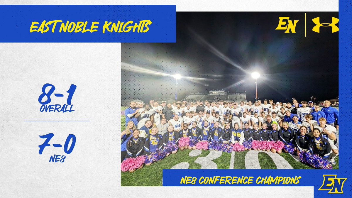 Incredibly proud of this group of young men! Outright NE8 Champs! Now the real work begins! 

God Bless and Go Knights!