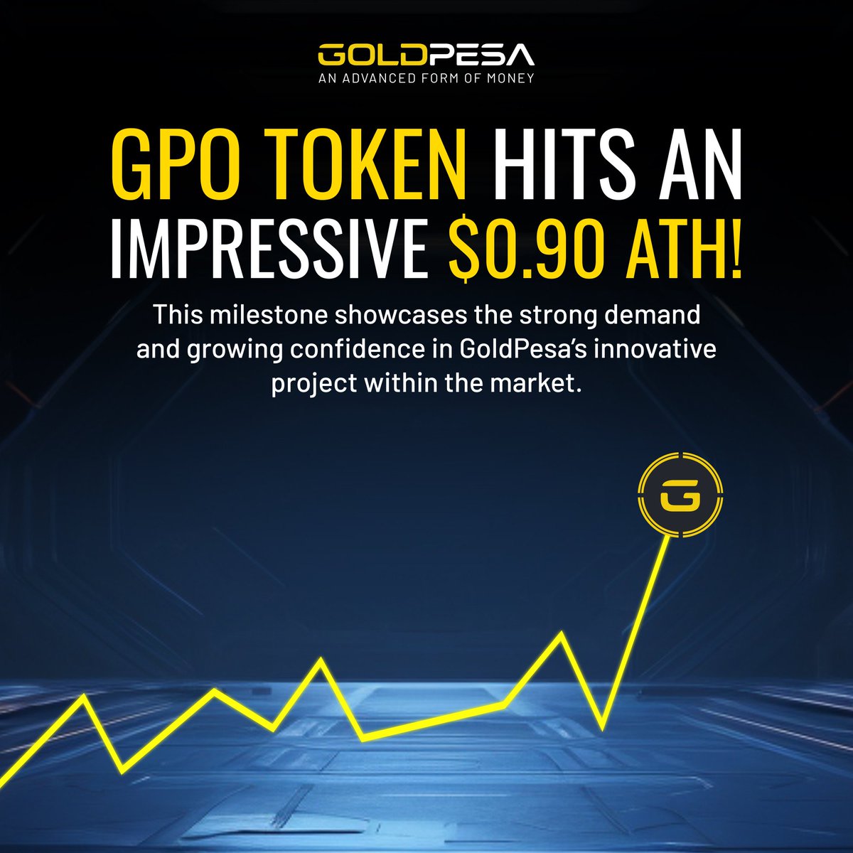 Goldpesatoken's tweet photo. ๐ When GPO hit $0.90, it wasnโt just an ATHโit was proof of concept for GoldPesaโs game-changing model in the crypto market.
#gpo #TokenSuccess #CryptoGrowth #gpmines #nfts #crypto #cryptomarket #GoldPesa #blockchain #ethereum #defi #meta #altcoin https://t.co/idksVpHMlv