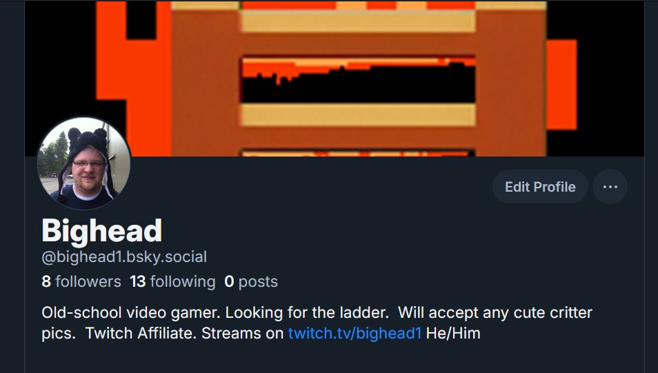 Bighead1games's tweet photo. for all of the people leaving this hellsite I'm at the other place too https://t.co/WoHgv3PhwK
