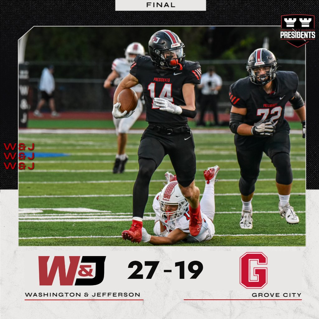 W&amp;J downed No. 7 Ranked Grove City in their first win against a top 10 team since the 2008 season!

The Presidents handed the Wolverines their first regular season loss since the last time these two met at Cameron Stadium in 2022.

#PrezPride