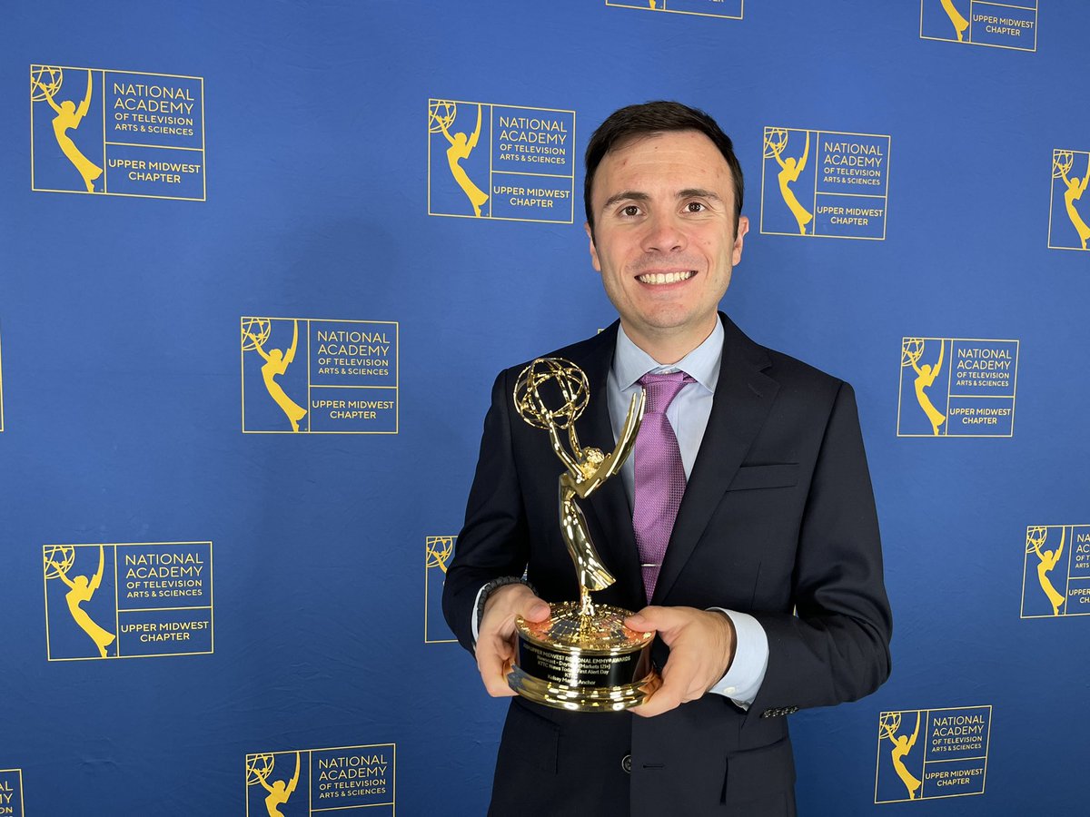 Super proud of my team at <a href="/KTTCTV/">KTTC TV</a> for bringing home an Emmy at the Upper Midwest Emmys in the category of Newscast Daytime (Market 121+) for a first alert day weather coverage. Truly a team effort for all involved.