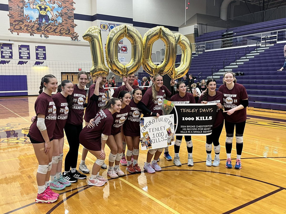 Congrats to Tenley Davis who had her 1,000th kill tonight! <a href="/ChestertonVoll1/">Chesterton Volleyball</a>