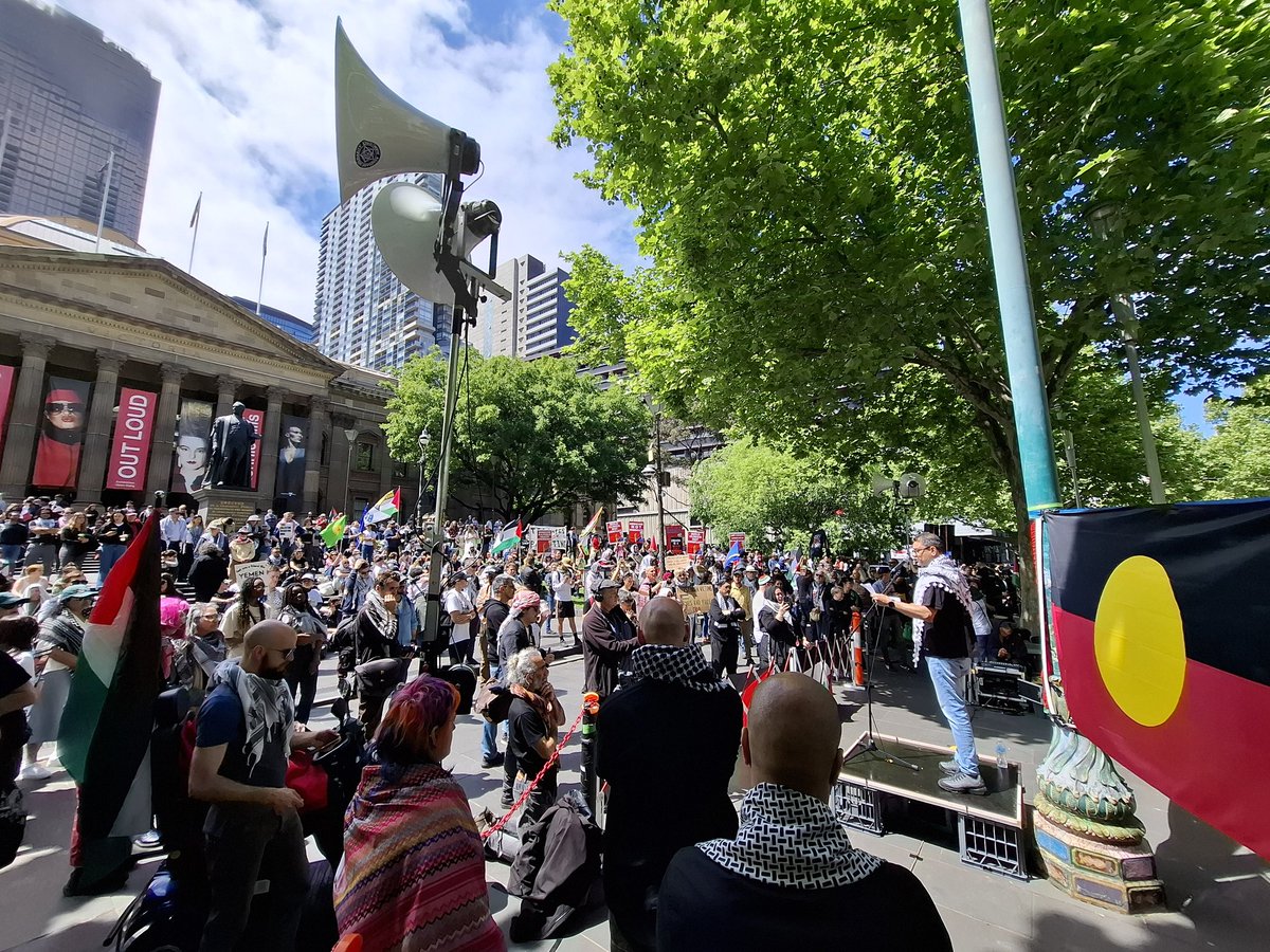Free Palestine, Melbourne, Oct 20, 2024. 'Social cohesion' in the face of genocide is complicity <a href="/AlboMP/">Anthony Albanese</a> <a href="/SenatorWong/">Senator Penny Wong</a>