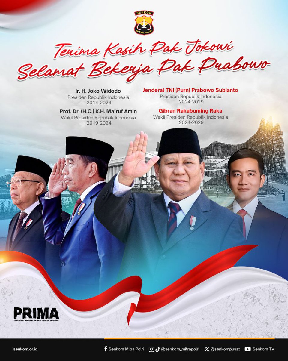 senkomriau's tweet photo. Terima Kasih Bapak @jokowi Selamat Bekerja Bapak @prabowo

@senkompusat
#indonesia https://t.co/fCmHIH1ALU