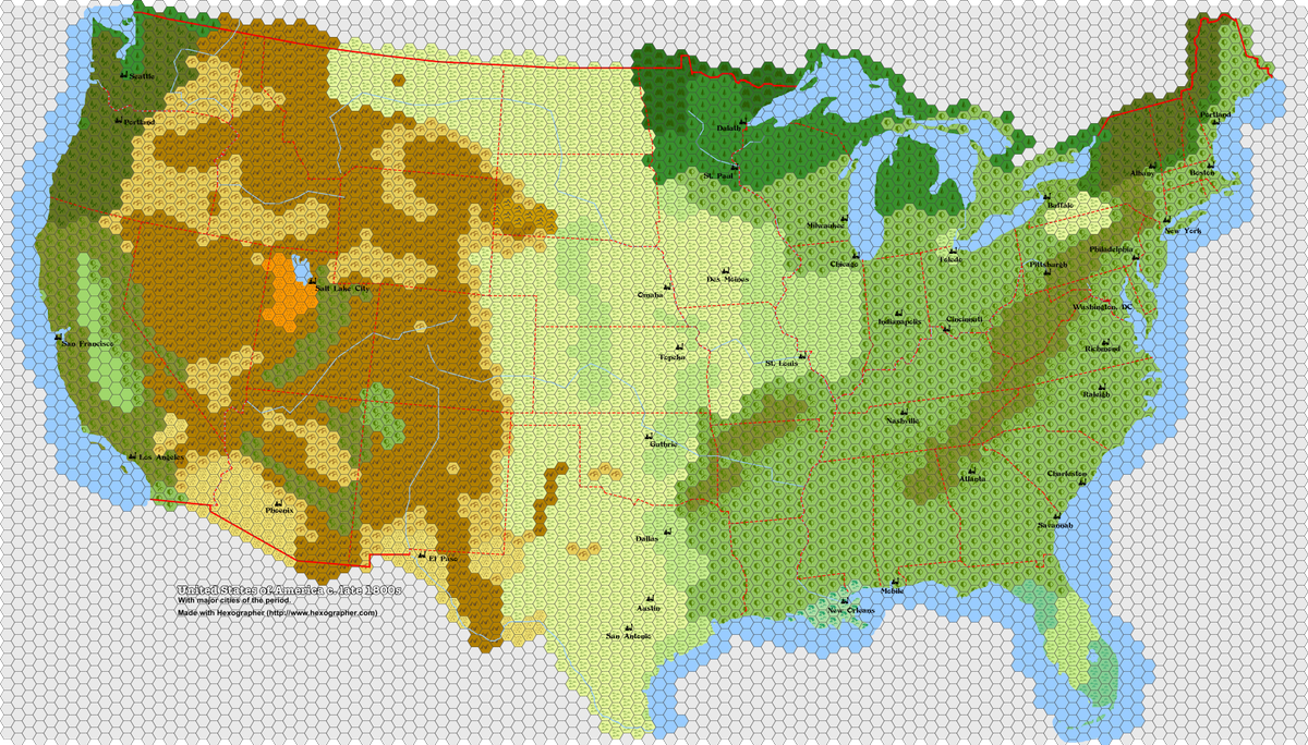 JDRedding's tweet image. #Hexmap of the #UnitedStates