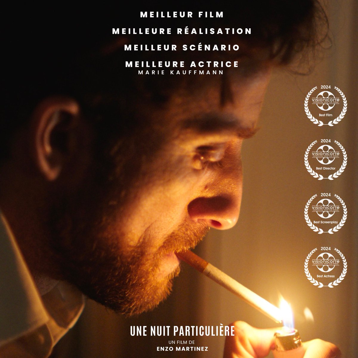 mtzenzo's tweet photo. Nous repartons avec non pas 1, ni 2, ni 3, mais 4 prix ! Merci infiniment. UNE NUIT PARTICULIÈRE faisait sa première en ITALIE à la 13e édition du Visioni Corte International Film Festival. 🇮🇹

Le film sera prochainement projeté en Grèce, Pologne, Normandie, Nice, Paris… https://t.co/DenfS3xC0C