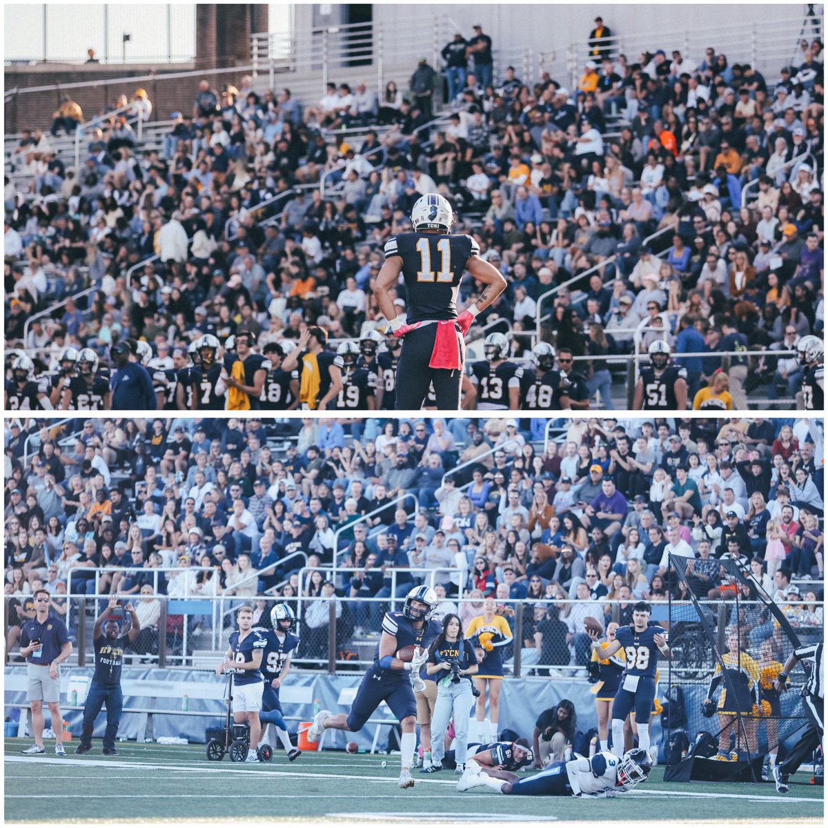 TCNJfootball's tweet photo. What an amazing environment today with nearly 4,000 in attendance at the Den! Huge shoutout to our incredible students, families, and alumni for making today such a memorable day for our players!
#WGF | #BeBetter | #LionPride https://t.co/7KTIGZjVSm