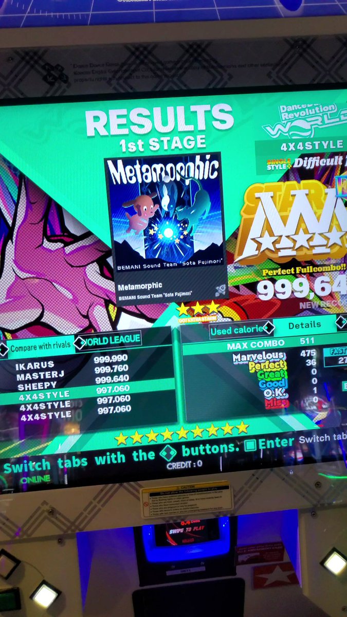 PEPPEPDDR's tweet image. Tonight's DDR session:
My Drama 15 ESP 995k #2
Metamorphic DSP PFC #2 (I sniped @SheepMuffles lmao)
Little Steps ESP 988k

Life is Beautiful ESP (My first 16 FC)