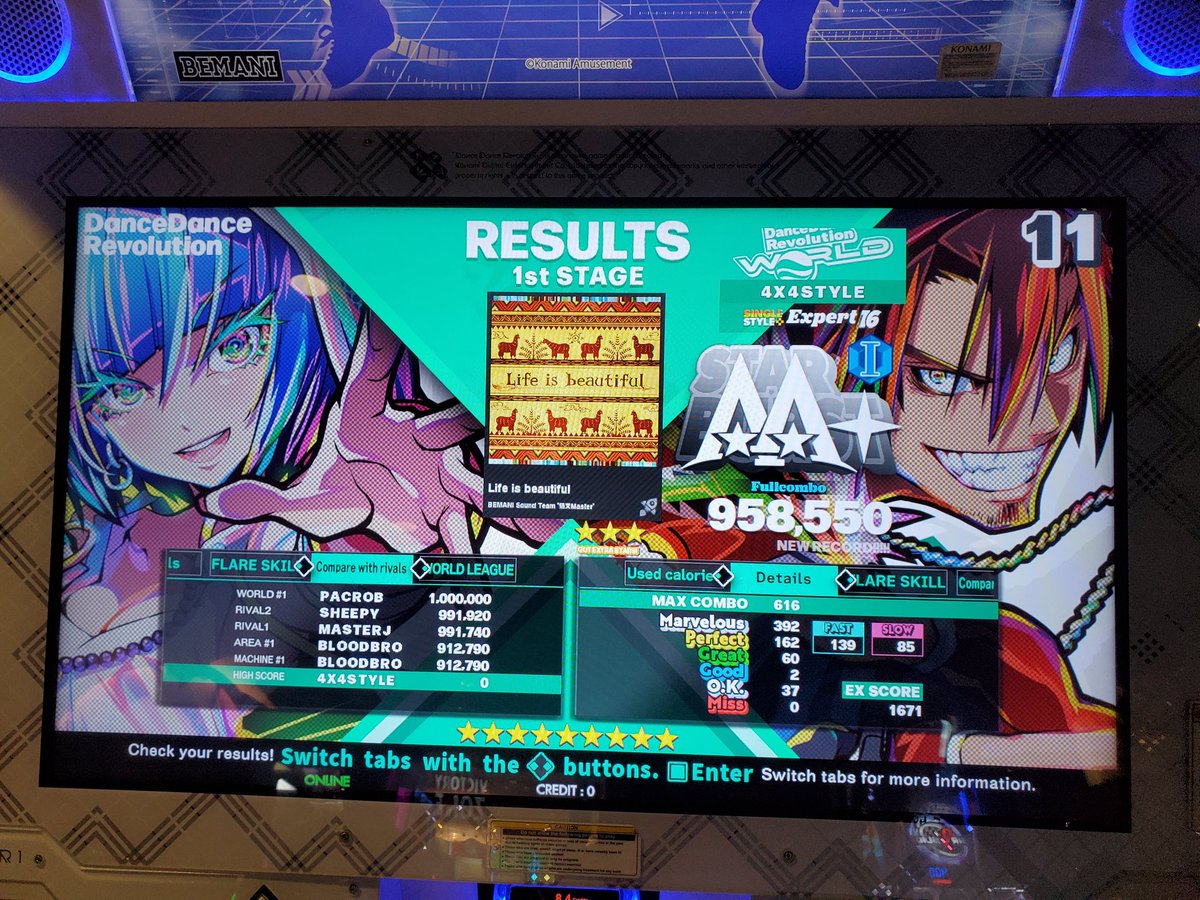 PEPPEPDDR's tweet image. Tonight's DDR session:
My Drama 15 ESP 995k #2
Metamorphic DSP PFC #2 (I sniped @SheepMuffles lmao)
Little Steps ESP 988k

Life is Beautiful ESP (My first 16 FC)