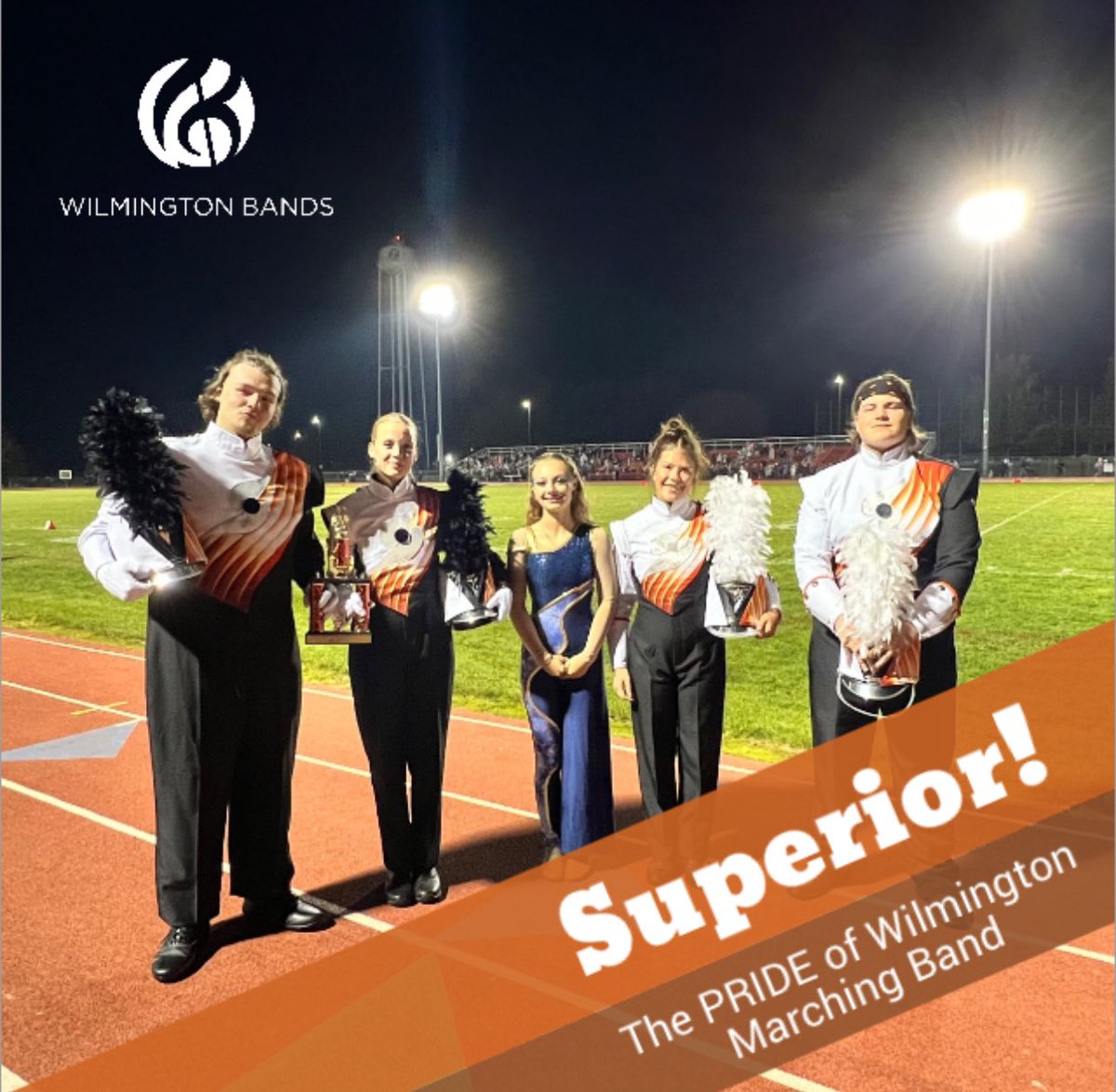 Congratulations to the <a href="/WHSCane/">Wilmington HS</a> <a href="/WilmingtonBands/">Wilmington HS Bands</a> Marching Band on receiving another Superior rating!