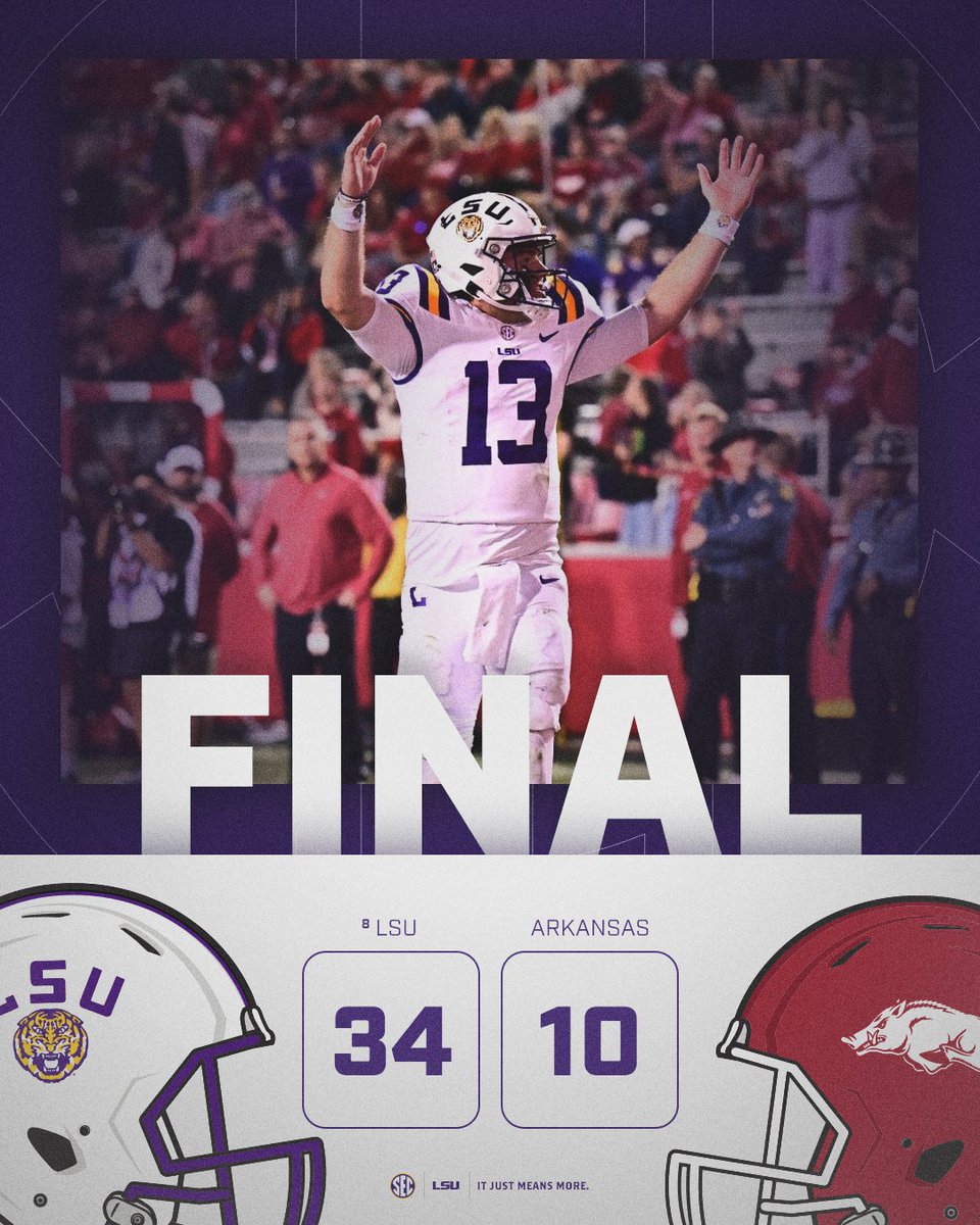 SEC's tweet photo. Tigers keep it rollin' 🔥

@LSUfootball x #SECFB https://t.co/9xtIsJIH55