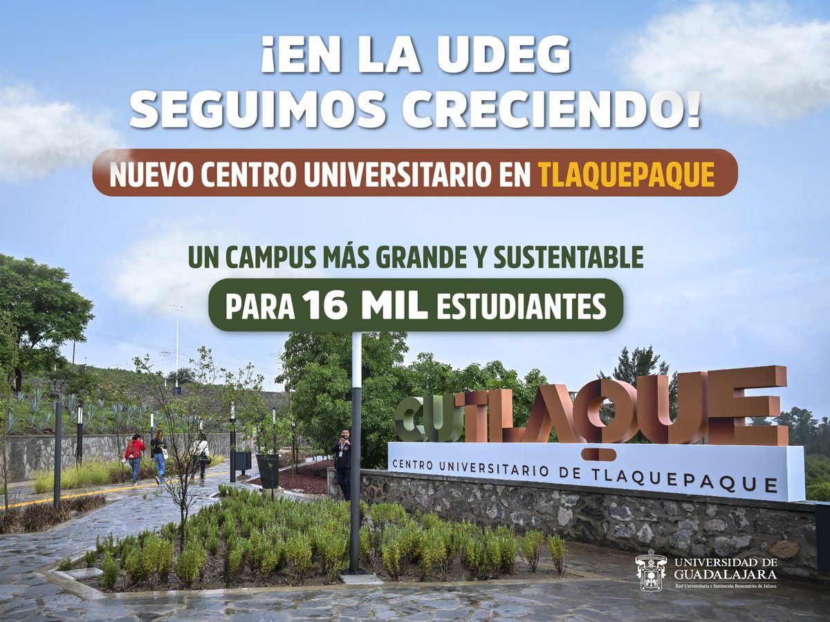 ¡Nuestra #RedUdeG continúa creciendo! 👏

El #CGUdeG aprobó la creación del <a href="/CUTlaque_Udeg/">CUTlaquepaque</a> 📚. Con este centro universitario ampliaremos nuestra oferta académica y acercaremos la educación a más jóvenes de la ZMG. 🧑‍🎓👩‍🎓