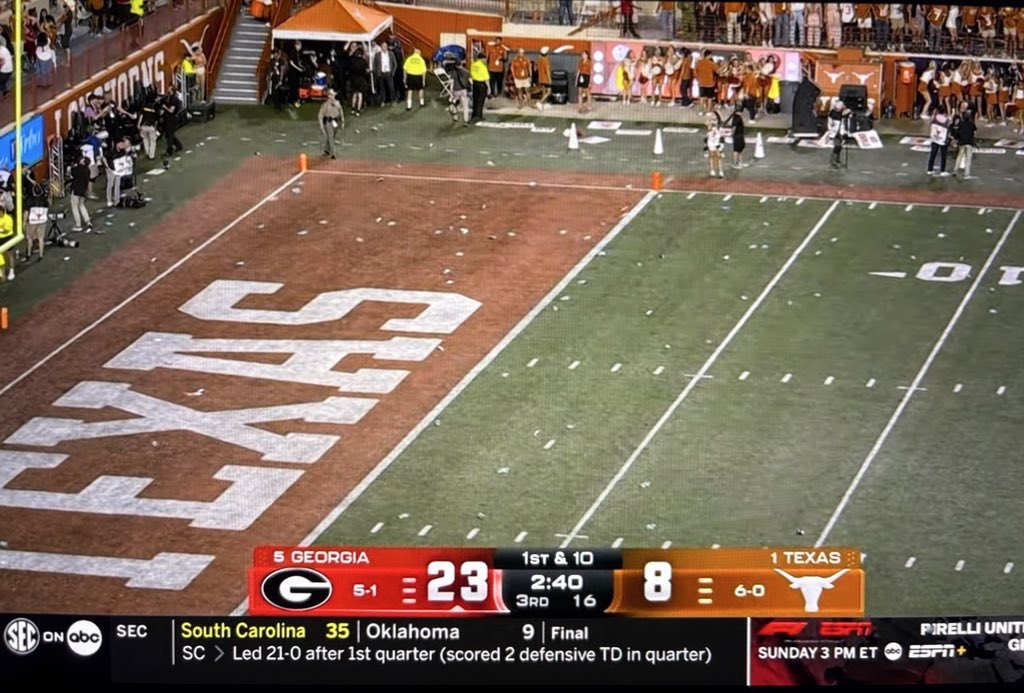 RedditCFB's tweet photo. Sorry A&amp;M, the Texas student section has now earned the rights to the 12th Man name after somehow creating a turnover https://t.co/k73SNKKBjm