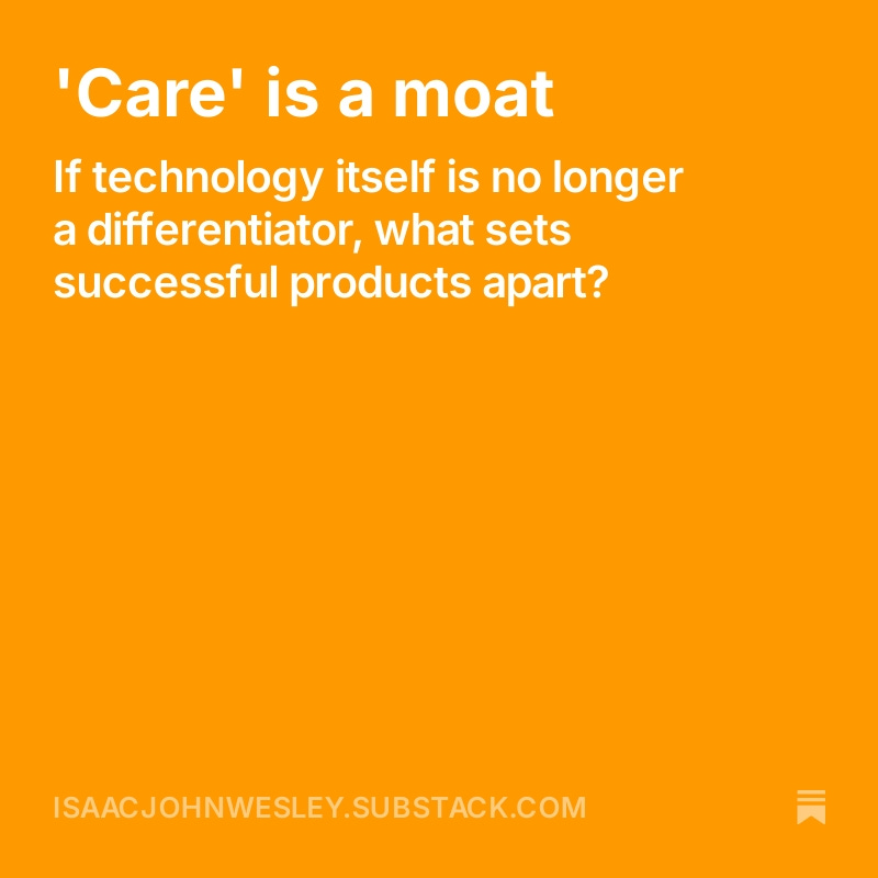 How you care to build and how you build to care.

Wrote more about it here - open.substack.com/pub/isaacjohnw…