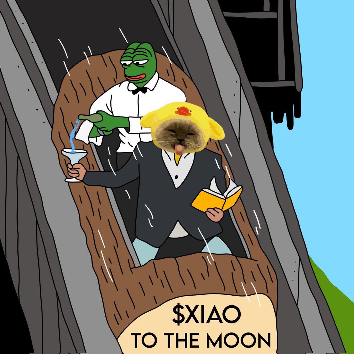 $Xiao is riding in style to the moon🌕🍷.

With $Pepe as our bartender, this log flume's only going up!

Hop on for the wildest #memecoin ride of the year!

#xiao #xiaojie #solana #SolanaMemeCoins
